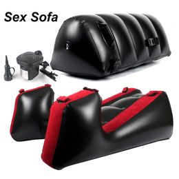 Canapé sexe divisé de meubles gonflables de meubles de meubles d'air toys de pompe à air toys pour adultes couple jeux femmes volet vaginal anal plug 240401