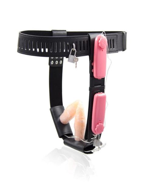 Outils sexuels à vendre ceinture féminine en cuir avec Vibration dispositif de prise anale vaginale jouets sexuels ensemble de bandages Bdsm pour femme. Y190603024550936