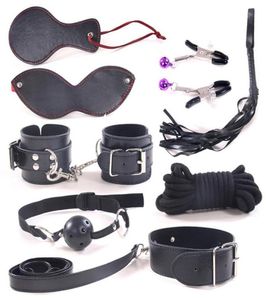 Sex Tools Winkel Adult Sex Producten 8 Stuksset Rollenspel Lederen Seksspeeltjes Bdsm Fetish Bondage Terughoudendheid Kit Sextoys Voor koppels Y1908833345