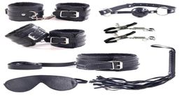 Herramientas de sexo Shop Productos sexuales 7 Pcsset Play Play de cuero para adultos Sexy Sex Sex Toys BDSM Fetish Bondage Arnese Kit Sextoys para parejas Y14173176