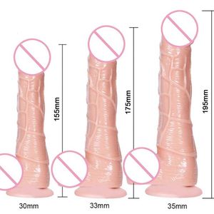 Gode jouet sexuel en Silicone réaliste de 19CM, grands jouets pour femmes avec gland épais, vrai Dong, ventouse puissante, bite rigide