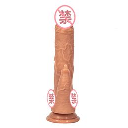 Seksspeelgoed dildo muhuan kunstmatige penis vibrerende staaf silica gel telescopische swing trilling verwarming masturbatie vrouwelijke volwassen producten