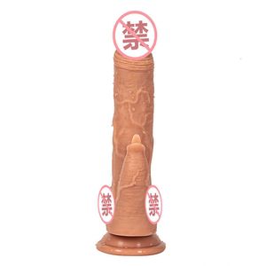 Jouet sexuel gode Muhuan pénis artificiel tige vibrante gel de silice balançoire télescopique vibration chauffage masturbation femme adulte produits