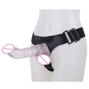 Sex Toy Dildos Moss femmes portent des pantalons en cuir pénis jouets lesbiens simulés appareils renversés produits amusants pour adultes