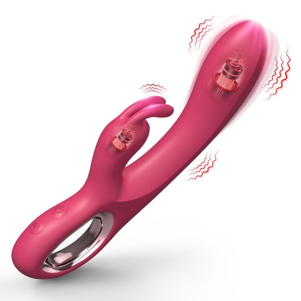 Jouet sexuel pour femme Lapin Double Shaker Appareil de masturbation féminine avec serrage interne et externe, charge, massage et plaisir adulte, vibrateurs