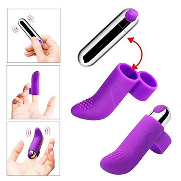 Sex toy Masseur complet du corps Vibromasseur 10 vitesses Charge USB Doigt Stimulation du clitoris Jouets en silicone pour femmes Massage Vibrant Adulte 5V4B