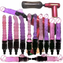 Juguete sexual, máquina de pistola, Fascia, masturbador para hombres y mujeres, gelatina reacondicionada, accesorios para pene de silicona, cabezal de masaje divertido