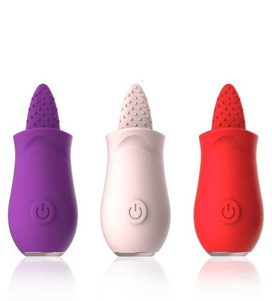 Sex Toy Masseur 10 Fréquence Femelle Rose Jouet Silicone Mamelon Vagin Lécher Vibrant Massage Adulte Langue Vibrateur pour Femmes5256577