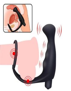 Sex Toy Massager 10 Speed Sex Toys Prostaat Massager Vibrerende pikring Anaal speelgoed voor mannen Vertraging ejaculatie Butt Plug231O7764214