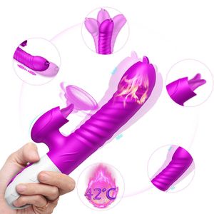 Sex toy masseur 10 vitesses vibrant gode langue sucer vibrateur pour femmes sangle-on Clitoris vaginal stimulateur puissant fournitures pour adultes masseur