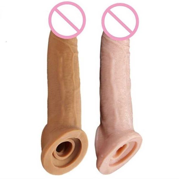 Jouet sexuel masseur 21cm, manchon de pénis réaliste en Silicone pour hommes, coq adulte pour Couples