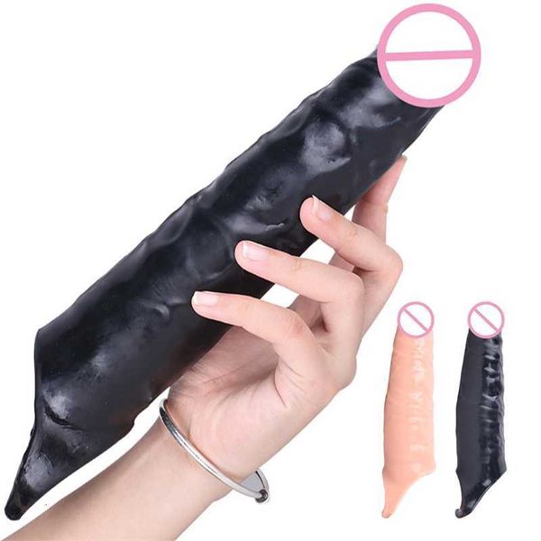 Jouet sexuel masseur 27cm, agrandissement du pénis, manchon d'extension, gode réutilisable, Extension, retardement de l'éjaculation, produits pour adultes, jouets pour hommes, boutique