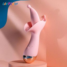 Seksspeeltje Massager 3-in-1 Dildo Valse Penis Tong Likken Knop Verwarming Vibrator 10 Speed Trillingen Vaginale Clitoris Stimulator Vrouwelijk Speelgoed