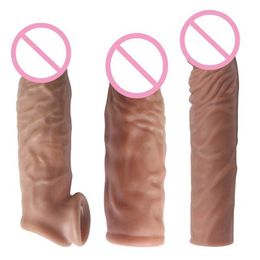 Jouets sexuels masseur 3 Types manchon d'extension de pénis jouets réutilisables pour hommes retarder l'éjaculation verrouillage du coq produits de sperme