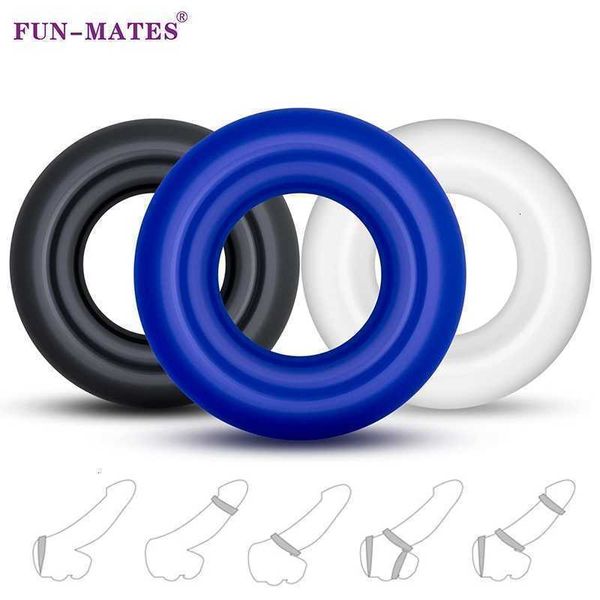 Jouet sexuel masseur 3 pièces anneau de pénis masculin retard de l'éjaculation boule de liaison scrotale civière agrandissement Silicone pour hommes