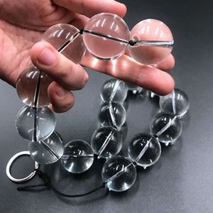 Sex Toy masseur 4 tailles perles anales en verre boules vaginales Plug jouets bout à bout chaîne perle jeu produits Viabrator