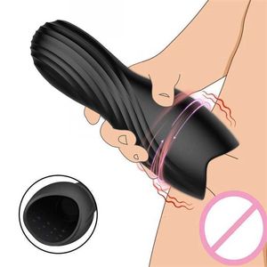Juguete sexual masajeador para adultos, 10 modos, vibrador retardador de pene, masturbador masculino, clímax Oral automático, estimulador de culo para hombres