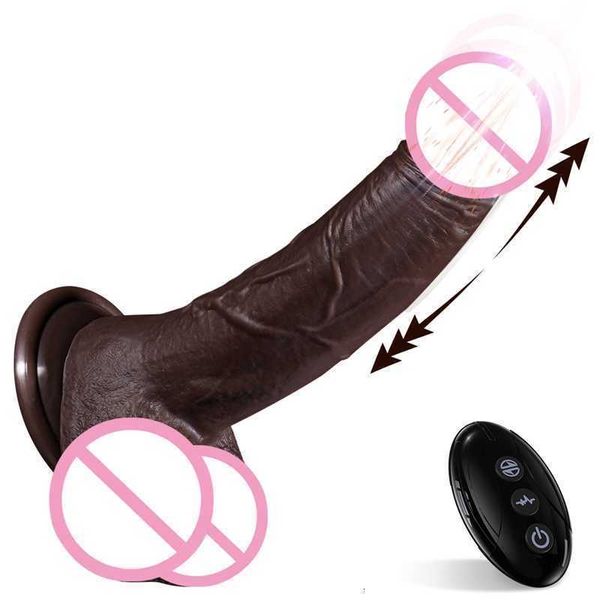 Sex Toy Masseur Adulte Masseur Aav 9,5 Pouces Godes pour Femme Poussant Gode Vibromasseur Noir Gros Pénis Réaliste Vibrant avec Ventouse Forte