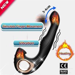 Seksspeeltje Stimulator Volwassen Stimulator Verwarming Dubbel Kietelen Vibrerende Mannelijke Prostaat Snelle Peristaltische Anale Plug Buttplug G-spot Vibrator voor Mannen 18