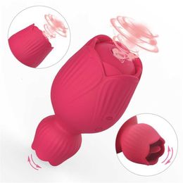 massager Sex toy Masseur magique Rose vibrateur jouet pour femmes stimulateur de clitoris avec léchage de langue mamelon Oral Womanizer clitoridien étanche