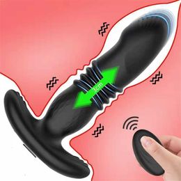 Sex toy masajeador Masajeador para adultos Consolador telescópico Anal Plug Vibrador Próstata masculina Máquina remota inalámbrica Masturbador Butt Toys para hombres