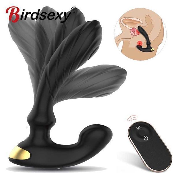 Sex toy masajeador Masajeador para adultos Golpe de próstata masculino Anal Butt Plug Vibradores para hombres Masturbador Control remoto Consolador Vibrador Juguetes Mujer