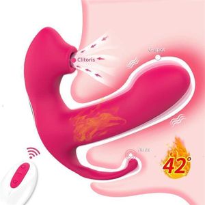 Sex Toy masseur adulte télécommande portable chauffé sucer gode vibrateur-spot arrière-cour Anal vagin Clitoris stimulateur pour les femmes