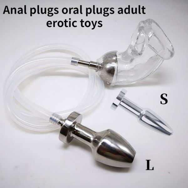 Jouet sexuel masseur bouchons anaux jeux pour adultes système de Douche avec manchon de pénis urine coulant dans l'anus et jouets