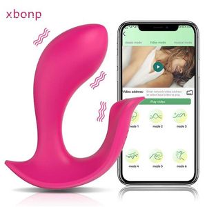 Seksspeeltje Massager-app Bluetooth g-spot-dildo-vibrator Vrouwelijke draadloze afstandsbediening Vibrerende clitoris-stimulator voor damesslipjes