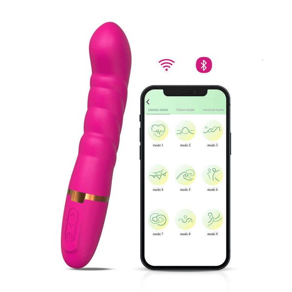 Juguete sexual masajeador aplicación control de teléfono móvil carga USB palo de masaje de silicona vibrador vibrador para mujer