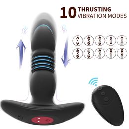 Sex Toy Masseur App Télécommande 10 Fréquence Vibrant Rétractable Double Anneau Cum Anneaux Silicone Plugs Anal Jouets Godes Vibrateurs