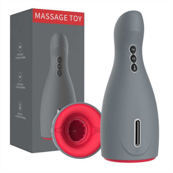 Masajeador de juguete sexual, taza automática de avión al007, copa oscilante oral, máquina de masturbación para hombres, succión calentada y vibratoria