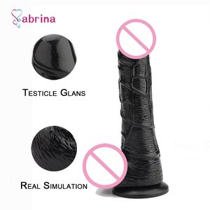 Seksspeelgoed Massager Zwart zacht realistisch dildo speelgoed voor vrouwen masturbatie g spot met zuignap echte mannelijke penis anale plug sex pik