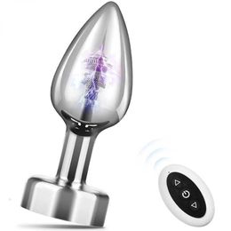 Seksspeeltje Massager Butt Metal Woman Vibrator met afstandsbediening Trillingen 7 modi Prostaatplug Man Anale voor mannen