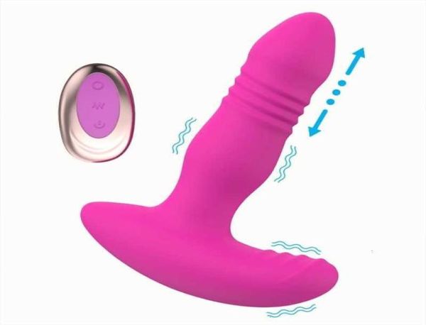 Sex Toy Masseur Chine Fournisseur Télécommande Prostate Anal Vibrateur Double Moteur Poussée Butt Plug Mâle Stimulateur Jouets pour Men9996775