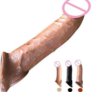 Sekspeelgoed Massager Cock Rings siliconen vertraging ejaculatie vergroting realistische penis herbruikbare mouw voor mannen