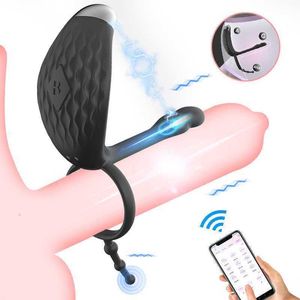 Seksspeeltje Massager Paar Vibrator App Controle Elektrische schok Penis Cockring Penisring Clit Butt Anale Stimulator voor Mannen Vrouwen