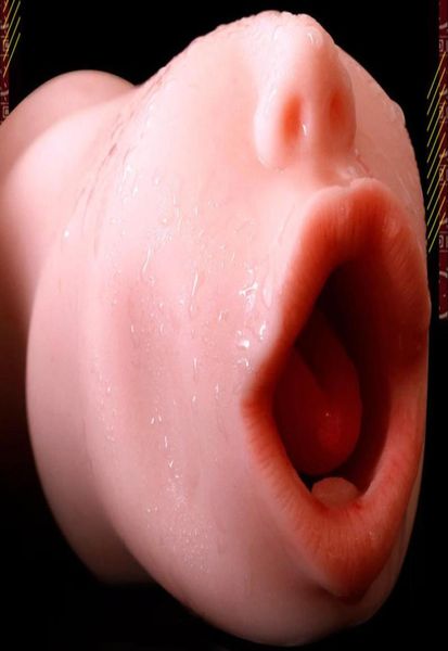 masseur de jouets sexuels de la gorge profonde pivoine mâle masturbateur artificiel réaliste bouche douce langue