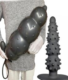 Seksspeeltje Massager Diameter 13 cm Opblaasbare Dildo Deeltje Anale Plug met 5 Kralen Ingebouwde Siliconen Kolom Enorme Kont Kont dilatator4753990