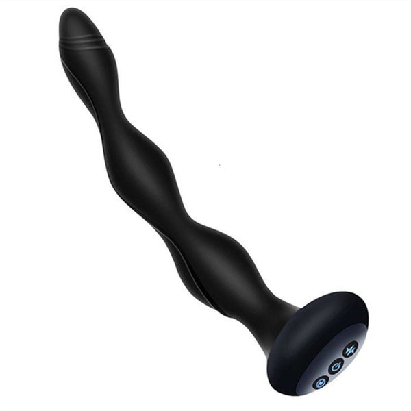 Juguete sexual Masajeador Choque eléctrico Cuentas anales de silicona Butt Plug Masaje de próstata Vibrador Calefacción Juguete para hombres Mujeres Masturbación Recargable