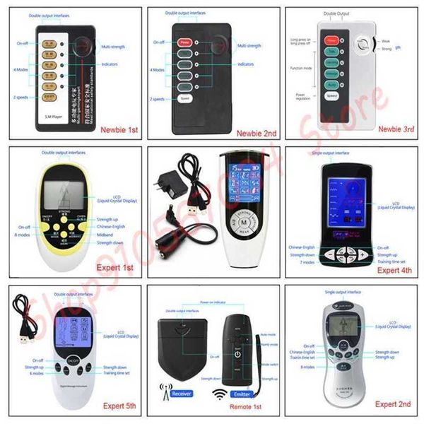 Masajeador de juguete sexual, Cable controlador de Host de electrochoque, caja de terapia eléctrica de masaje de estimulación eléctrica, juego Sm para adultos temático para pareja