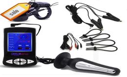 Juguete sexual masajeador Electro Shock anillo para pene masaje Anal Butt Plug abrazaderas para pezones jaula eléctrica para pene kits temáticos juguetes hombre bag6068682