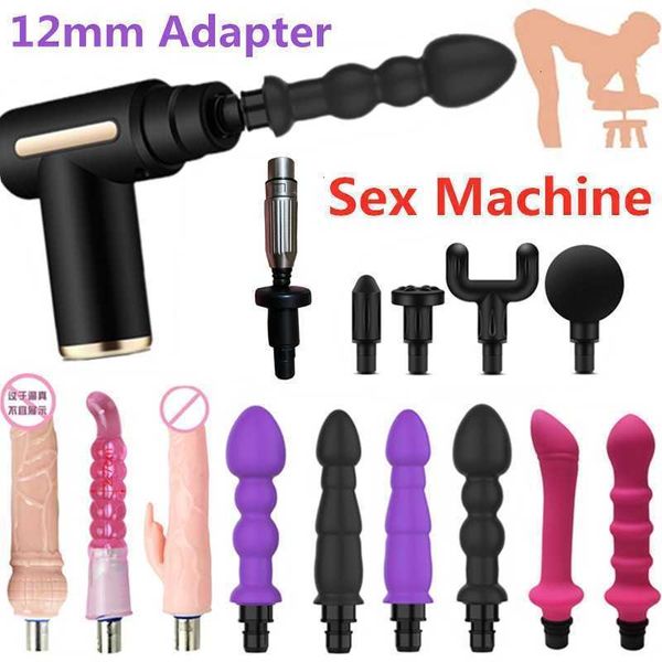 Juguete sexual masajeador pistola de masaje facial adaptador accesorios de la máquina mujeres mejorar el placer consolador pene vibrador masturbador femenino adulto