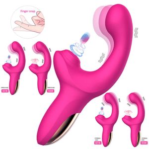 Juguete sexual masajeador productos femeninos carga punto G chupar acariciar abotonar dedo vibrante masaje palo masturbación femenina vibrador