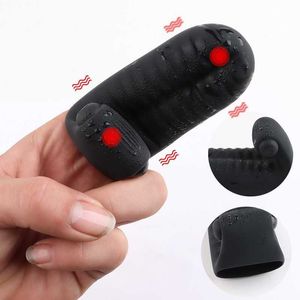 Juguete sexual masajeador funda para el dedo punto G vibrador estimulador de clítoris masaje vaginal productos para adultos juguetes para mujeres lesbianas ual bienestar