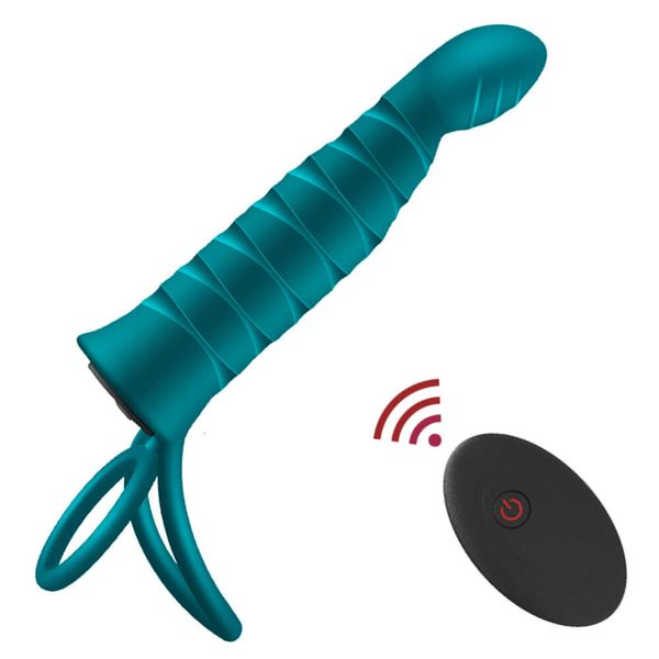 Juguete sexual Masajeador Flxur Doble Penetración Consolador Vibrador Correa en Pene Anal Butt Plug para Hombres Control Remoto Inalámbrico Adulto Juguete para Parejas