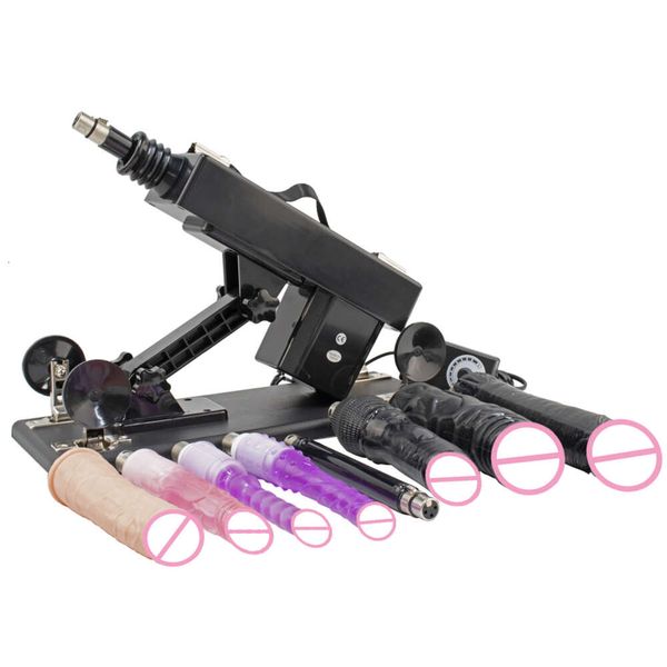 Juguete sexual masajeador Fredorch Mute Love Machine Gun juguetes con 8 consoladores accesorios para hombre y mujer vibrador masturbador