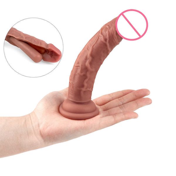 Juguete sexual masajeador divertido Manual para mujeres pequeño suave sin huevo maniquí masculino Vestibular Anal relleno pseudopene productos sexuales para adultos