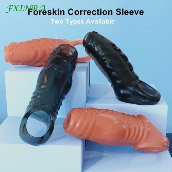 Sex Toy masseur Fxinba épaissir prépuce Correction pénis manchon retarder l'éjaculation coq anneaux jouet pour hommes boutique