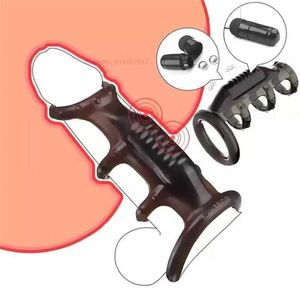 Seksspeeltje Massager g Spot Stimulator Bullet Vibrator Cock Sleeve Penis Vibrerende Ring Ejaculatie Vertraging Strap-on Uitbreiding Volwassene